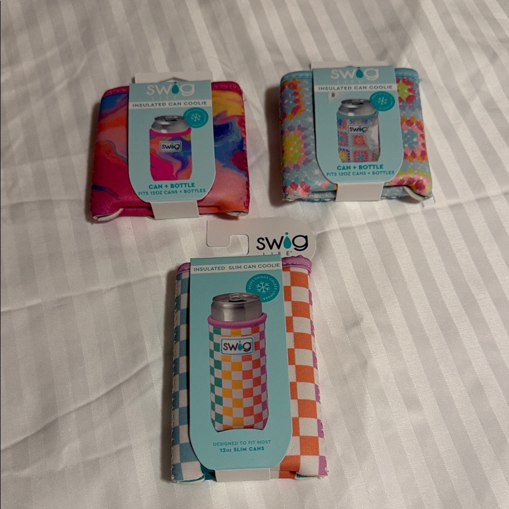 Insulated Can & Bottle Coolie – Multicolor Checker & Pattern Designs